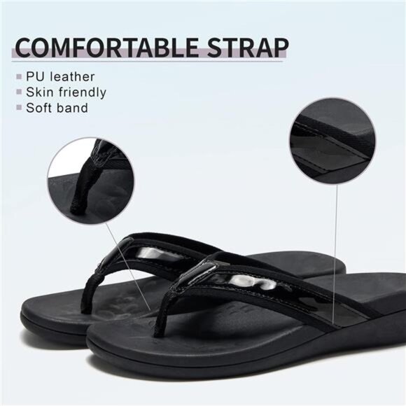 Womens Orthotic Flip Flops, Plantar Fasciitis Sandals for Flat Feet with - Picture 4 of 7